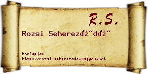 Rozsi Seherezádé névjegykártya